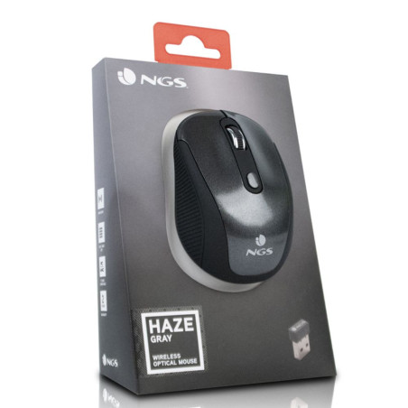 Souris Optique Sans Fils NGS Haze Grey 2,4 GHZ Avec Nano Récepteur - 800/1600 DPI - Gris — NGS · Smarty Paris 18e